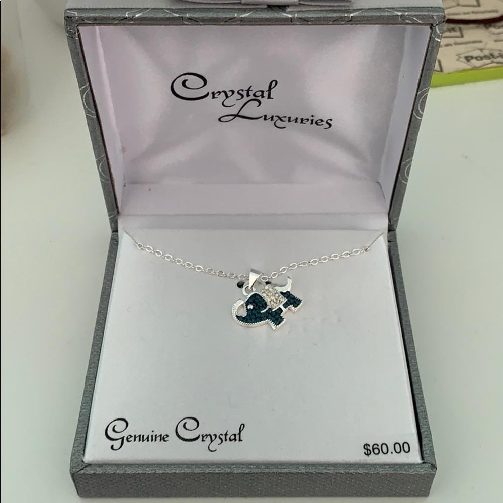 genuine crystal elephant necklace